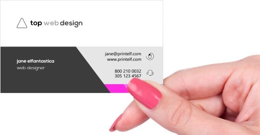 Hand holding business card -  Web Designer business card